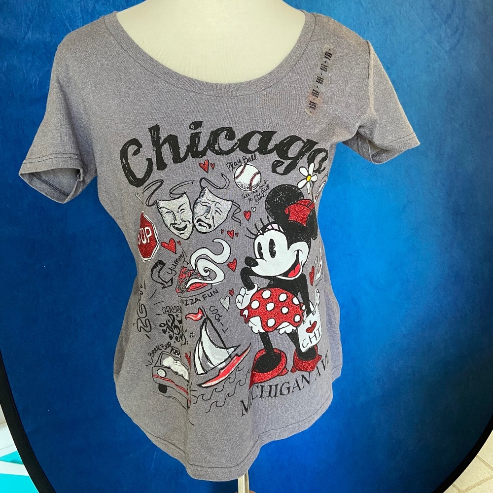 Disney Store Chicago Minnie Mouse T Shirt NWT Size Large